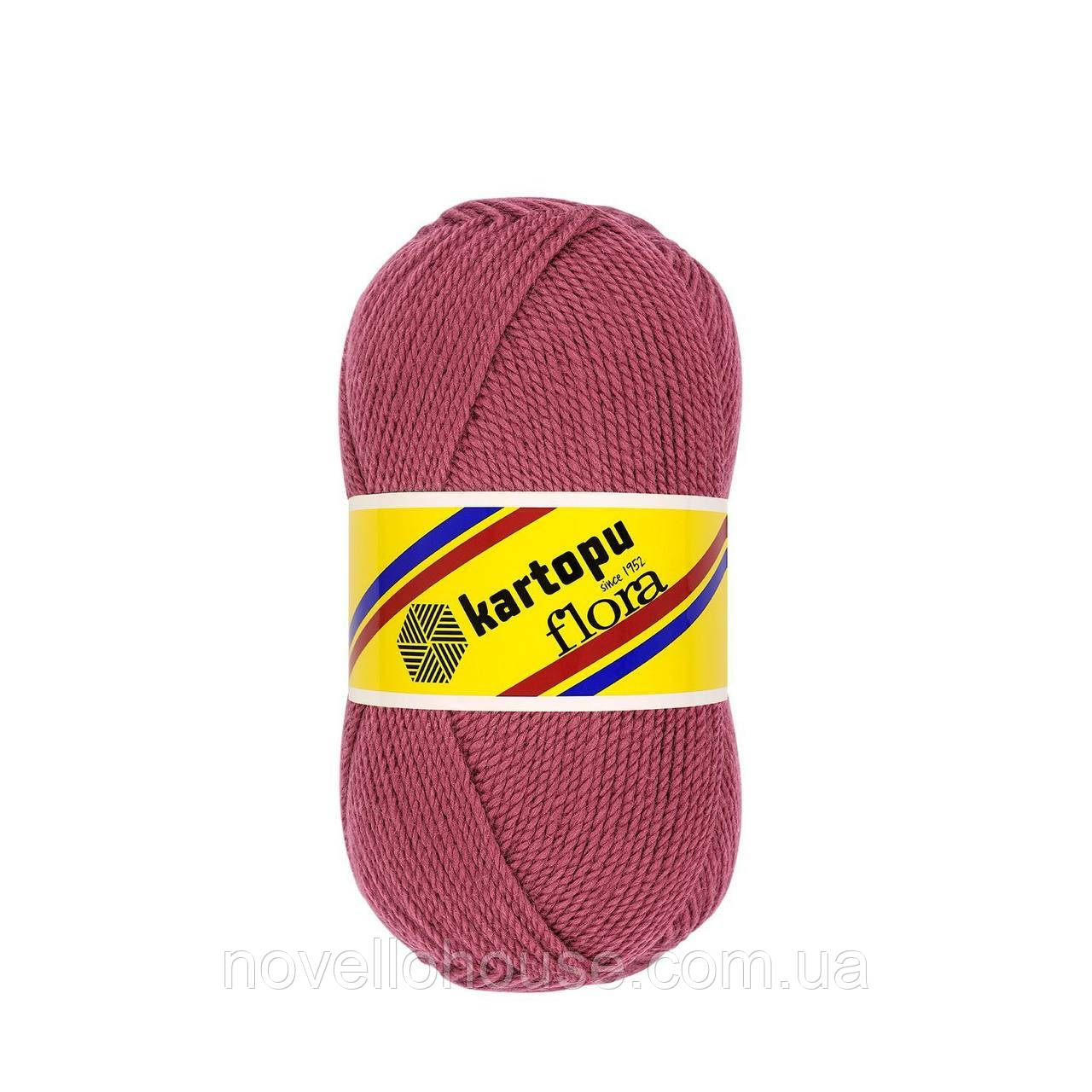 Kartopu FLORA (Картопу Флора) № 760 темно-рожевий (Пряжа 100% акрил, нитки для в'язання)