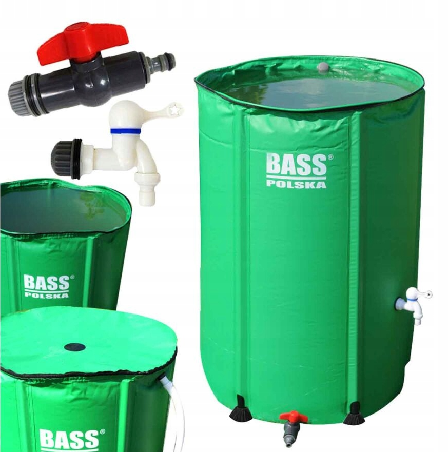 Складна бочка для збору дощової води,резервуар 390 л Bass Polska 7996 зелена, фото 1