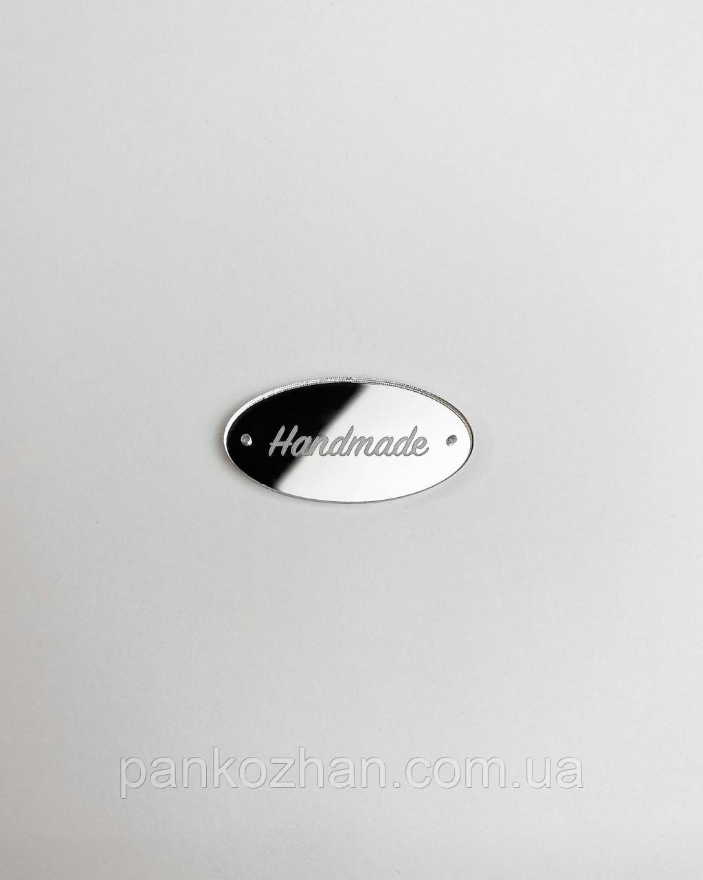 Бірка декоративна з акрилу овал 2.3*4.5 см срібло, фото 1