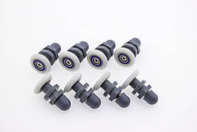 Комплект роликів для душових кабін (В27А) 8 шт Сірий (Китай)
