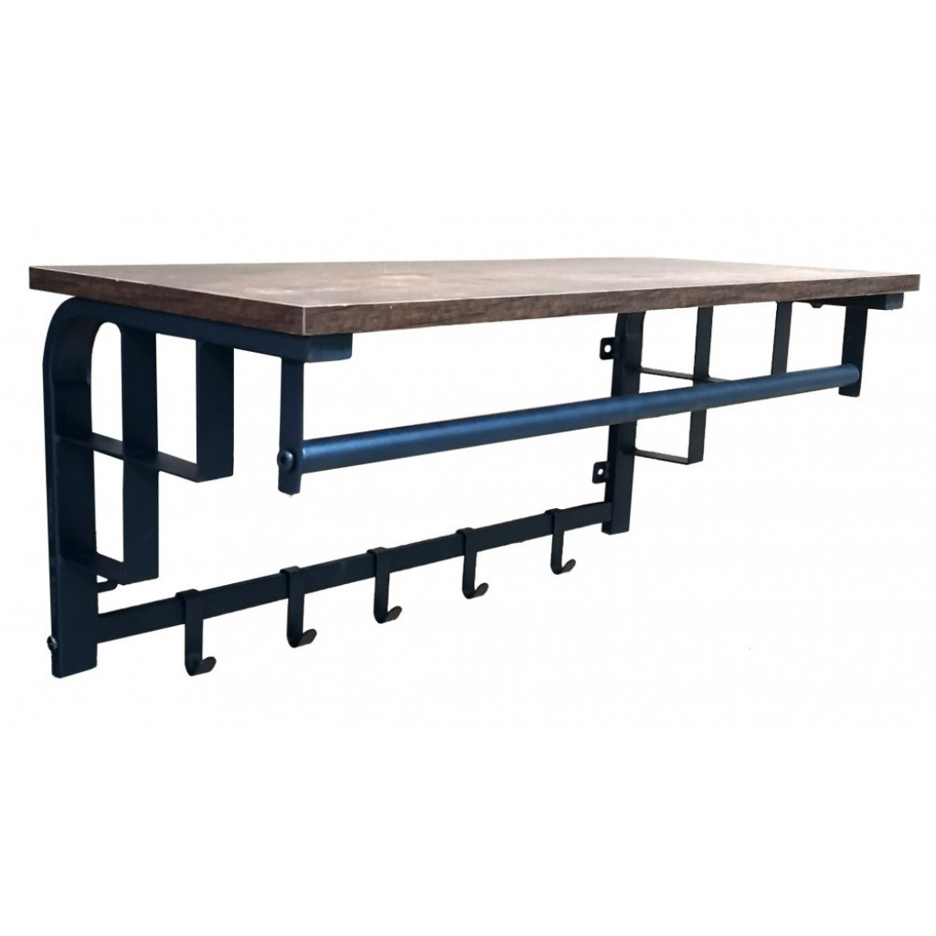 Вішалка настінна для одягу з полицею 76 см Bonro Бонро BN-124 (42400430)