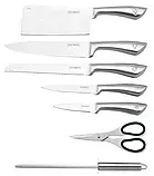 Набір ножів на підставці Royalty Line RL-KSS600 (5 ножів, точило, ножниці, якісний швейцарський), фото 3