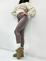 Утеплені жіночі шкіряні штани (хутро) "Dario"| Норма, фото 3