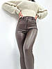 Утеплені жіночі шкіряні штани (хутро) "Dario"| Норма, фото 2