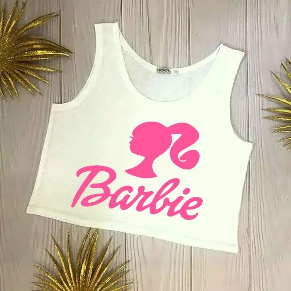 Жіночий стильний топ з принтом Barbie,РОЗМІР ТІЛЬКИ 38(XS)