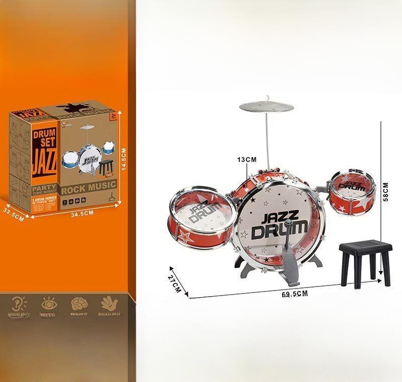 Барабанна установка Jazz Drum 775-19 (розмір 69,5-27,5-58см, стільчик у комплекті)