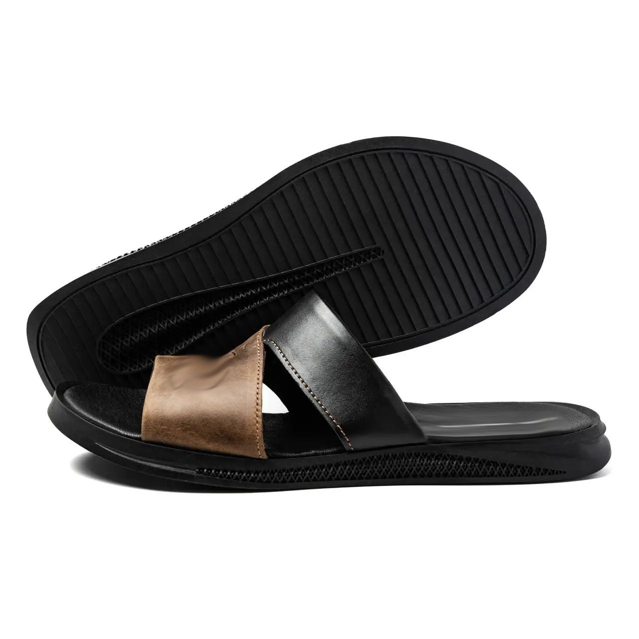 Чоловічі шкіряні літні шльопанці-сланці