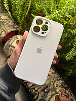 Силиконовый чехол c квадратными бортиками на iPhone 15 Pro Max White Silicone case на айфон белый