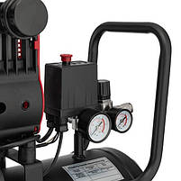Компресор INTERTOOL PT-0026 безмасляний 24л, 1.1кВт, 220В, 8aтм, 160л/хв, 1400об/хв., малошумний, 2 циліндра, фото 4