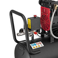 Компресор INTERTOOL PT-0026 безмасляний 24л, 1.1кВт, 220В, 8aтм, 160л/хв, 1400об/хв., малошумний, 2 циліндра, фото 8