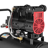 Компресор INTERTOOL PT-0026 безмасляний 24л, 1.1кВт, 220В, 8aтм, 160л/хв, 1400об/хв., малошумний, 2 циліндра, фото 10