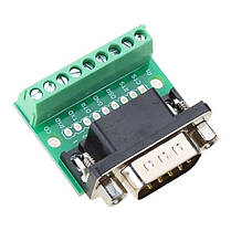 Перетворювач інтерфейсу, адаптер DB9, RS232 RS485 "тато", перехідник на клемну колодку, фото 2