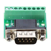 Перетворювач інтерфейсу, адаптер DB9, RS232 RS485 "тато", перехідник на клемну колодку, фото 3