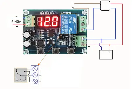 Модуль зарядки і розрядки акумулятора XH-M608, 6-40В, захист від зниженої і підвищеної напруги, фото 2
