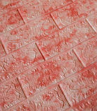 Самоклеюча декоративна 3D панель рожевий мармур 700x770x5 мм, фото 2