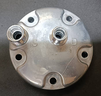 Задня кришка компресора Sanden SD5H14 з горизонтальними виходами O-Ring