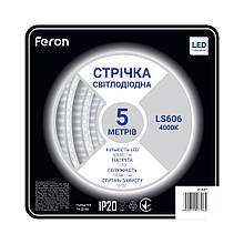 Світлодіодна стрічка Feron SANAN LS606 60SMD/м 12V IP20 4000К