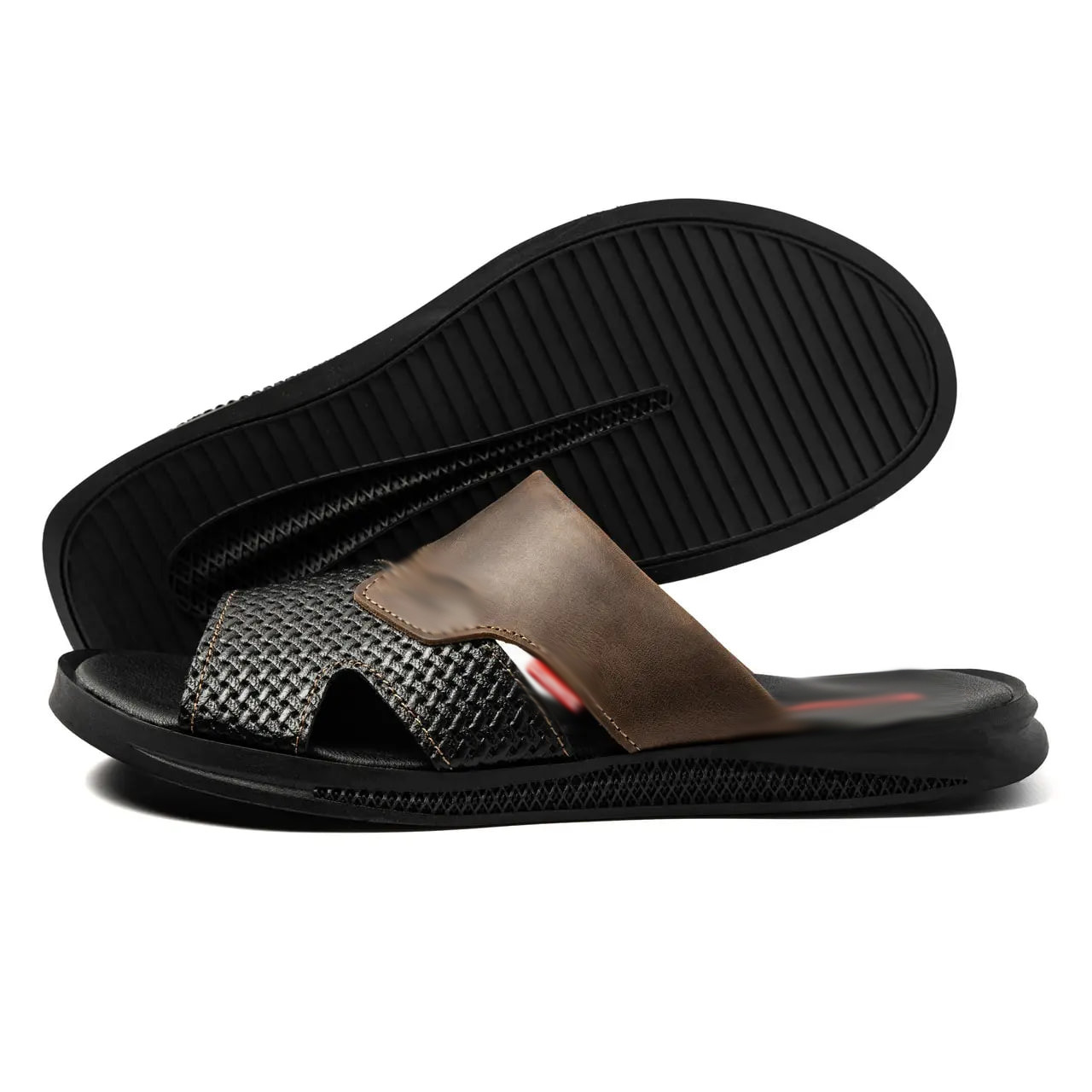 Чоловічі шкіряні літні шльопанці-сланці