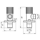 Комплект кутових кранів SOLOMON EXCLUSIVE 1/2х1/2 9889 RED/BLUE, фото 2
