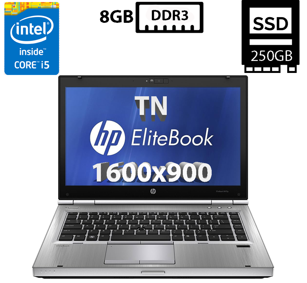 Ноутбук HP EliteBook 8470p/14”TN(1600x900)/Intel Core i5-3340M 2.70GHz/8GB DDR3/SSD 250GB/Intel HD Graphics, фото 1