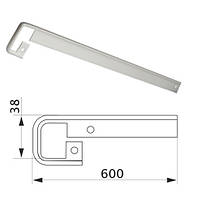 Планка стык. прямая д/столешниц 38, R-3, алюминий