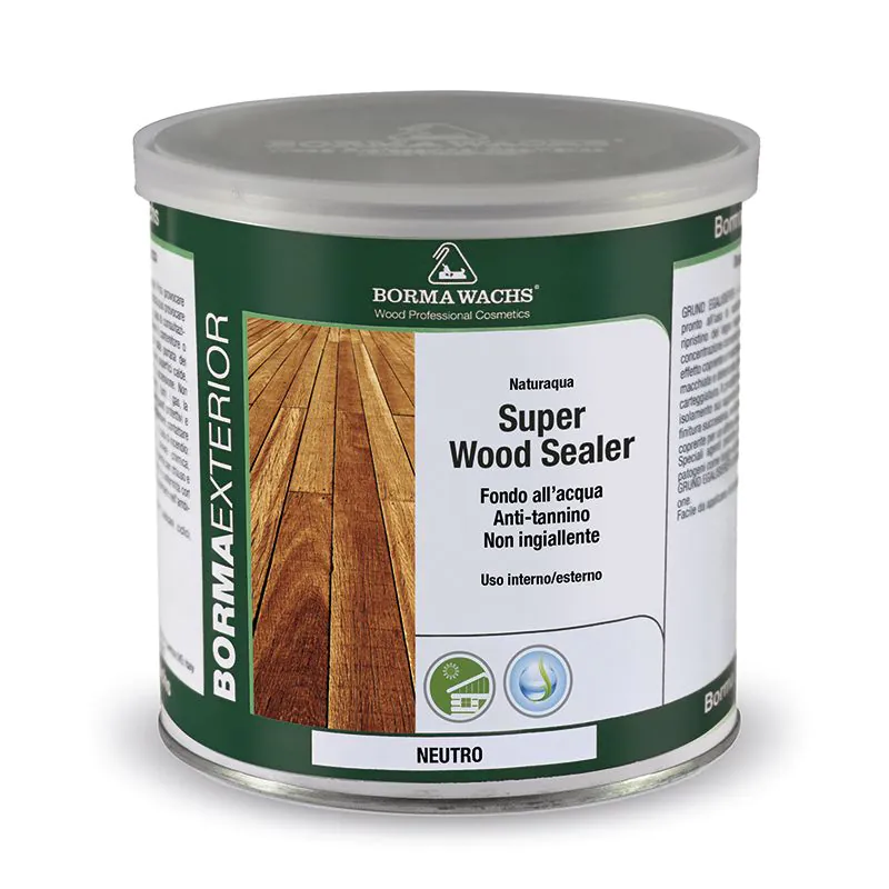 Грунт для багатих таніном порід деревини Borma Wachs SUPER WOOD SEALER, прозорий 750мл