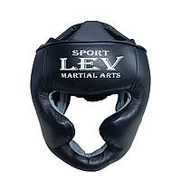 Шлем-маска тренировочная каратэ LEV SPORT M кожа черный