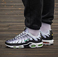 Мужские кроссовки Nike Air Max TN 'White\Black\Mint' весна-осень-лето (белые с черным). Живое фото