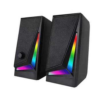 Комп'ютерні колонки MUSIC DJ MJ-100A 8864 з RGB підсвіткою Black S