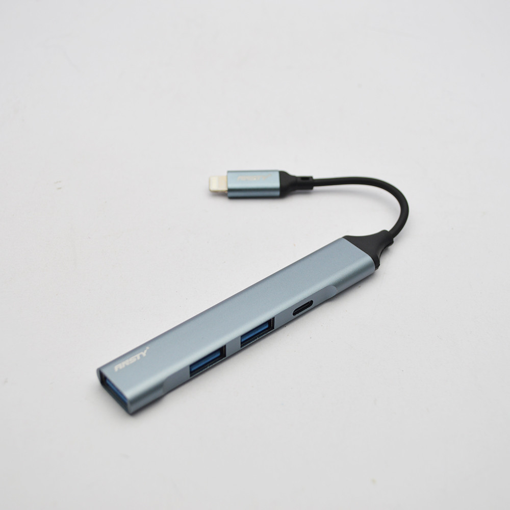 USB HUB ANSTY UA-06 (3 USB/1 Lightning) to Lightning Grey, фото 3