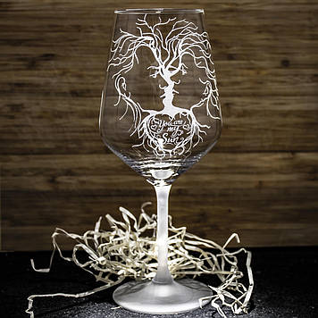 Іменний бокал для вина з гравіюванням напису "You are my sun"