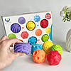 Набір м'ячиків (6шт.) силіконові, дитяча розвиваюча іграшка сенсорна, фото 2
