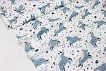 Лоскуток.Тканина бавовна цифровий друк "Казкові єдинороги" на білому тлі No4-40, 34*160 см, фото 3
