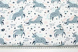 Лоскуток.Тканина бавовна цифровий друк "Казкові єдинороги" на білому тлі No4-40, 34*160 см, фото 7