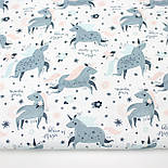 Лоскуток.Тканина бавовна цифровий друк "Казкові єдинороги" на білому тлі No4-40, 34*160 см, фото 2