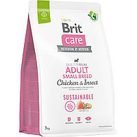 Сухой корм для укрепления иммунитета у собак малых пород Brit Care Sustainable Adult Small Breed Chicken and