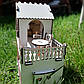 Двоповерховий дитячий ляльковий дерев'яний будиночок самозбірний для ляльок з меблями та терасою, з ДВП Код/Артикул 52 16, фото 5