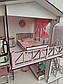 Ляльковий дерев'яний рожевий самозбірний будиночок для ляльок з меблями, зі сходами і панно на стіну Код/Артикул 52 11, фото 8