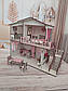 Ляльковий дерев'яний рожевий самозбірний будиночок для ляльок з меблями, зі сходами і панно на стіну Код/Артикул 52 11, фото 9