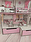Дерев'яний самозбірний іграшковий будиночок рожевий для ляльок з ящиками, комплектом меблів та сходами Код/Артикул 52 13, фото 3