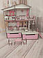 Дерев'яний самозбірний іграшковий будиночок рожевий для ляльок з ящиками, комплектом меблів та сходами Код/Артикул 52 13, фото 5