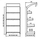 Стелаж кутовий внутрішній 1600*90, стелаж Рістел приставний, металевий торговий стелаж, кутовий стелаж в магазин, фото 10