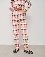 Пижама женская на пуговицах домашний комплект розовая клетка 96731ю Nicoletta