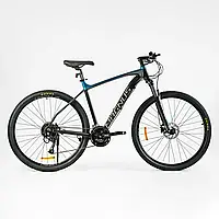 Горный алюминиевый велосипед Corso Magnus 29" рама 21" комплектация Shimano, 27 скоростей, собран на 75%