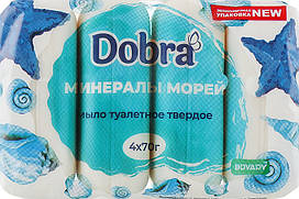 Мило туалетне тверде DOBRA Мінерали морів, 4 x 70г, Dobra, Арт.49057