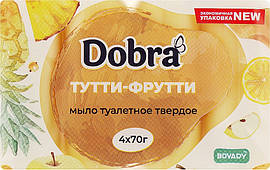 Мило туалетне тверде DOBRA Туті-Фруті, 4 x 70г, Dobra, Арт.49059