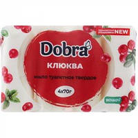 Мило туалетне тверде DOBRA Журавлина, 4 x 70г, Dobra, Арт.24532