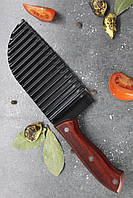 Волнистый нож для профессиональной кухни 29 см качественный прочный высокого качества из нержавеющей стали