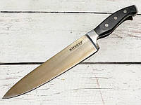 Стальной надежный нож универсальный поварской острый 34 см проффесиональный и качественный с деревянной ручкой