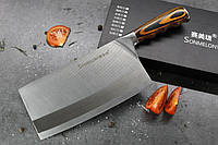 Универсальный нож топорик для шефов Sonmelony 30 см, профессиональный качественный секач для резки мяса зелени
